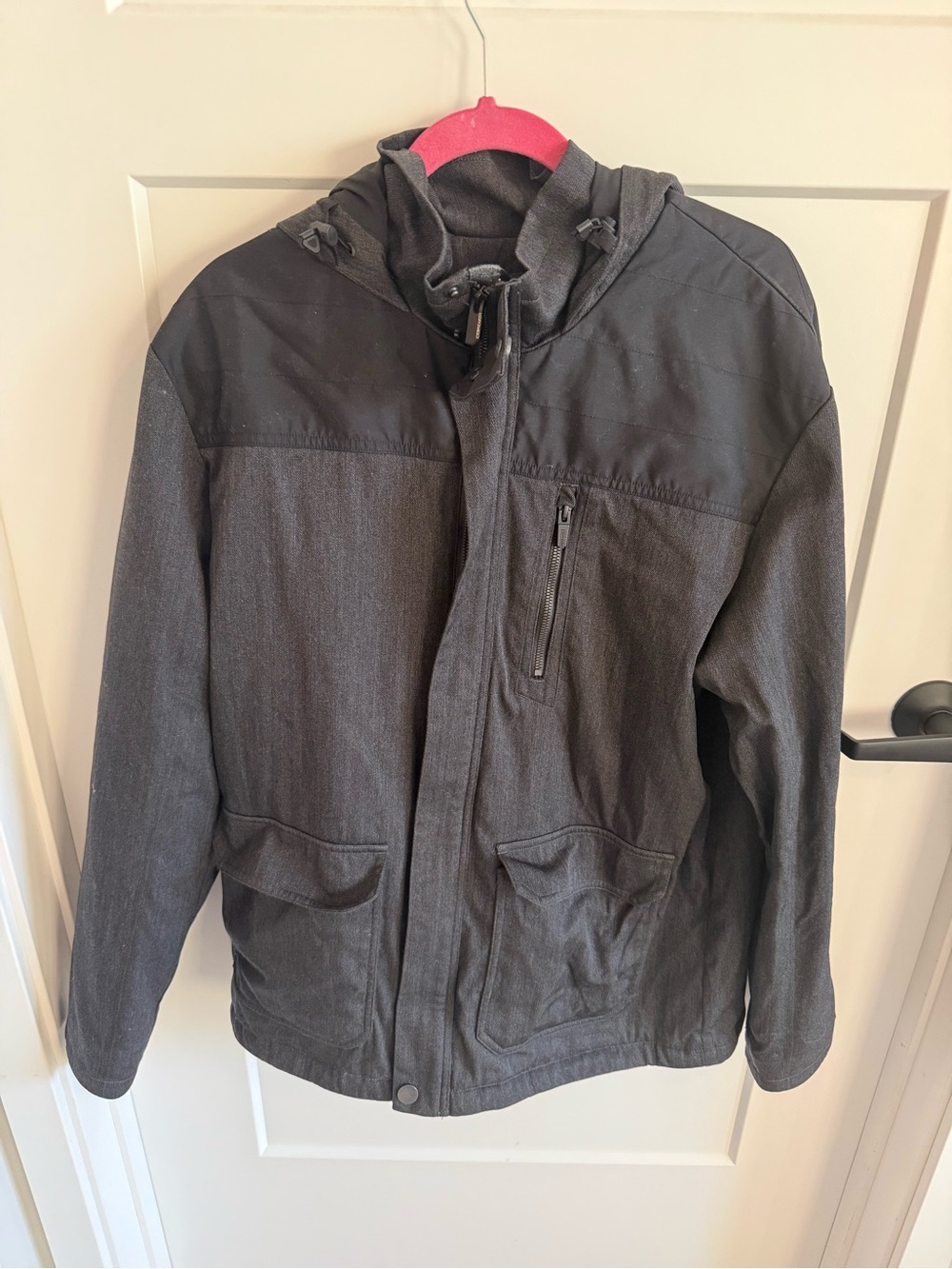 Icebreaker Merino Wool Hooded Softshell Jacket Charcoal Gray Full Zip Men’s XL